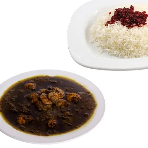 چلو خورشت قلیه میگو
